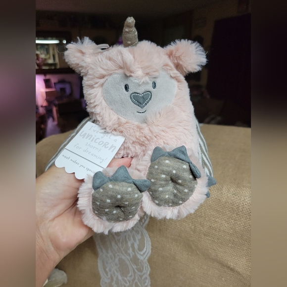 Demdaco growl Pals I've got a unicorn horn for dreaming-pink/grey - Picture 1 of 4